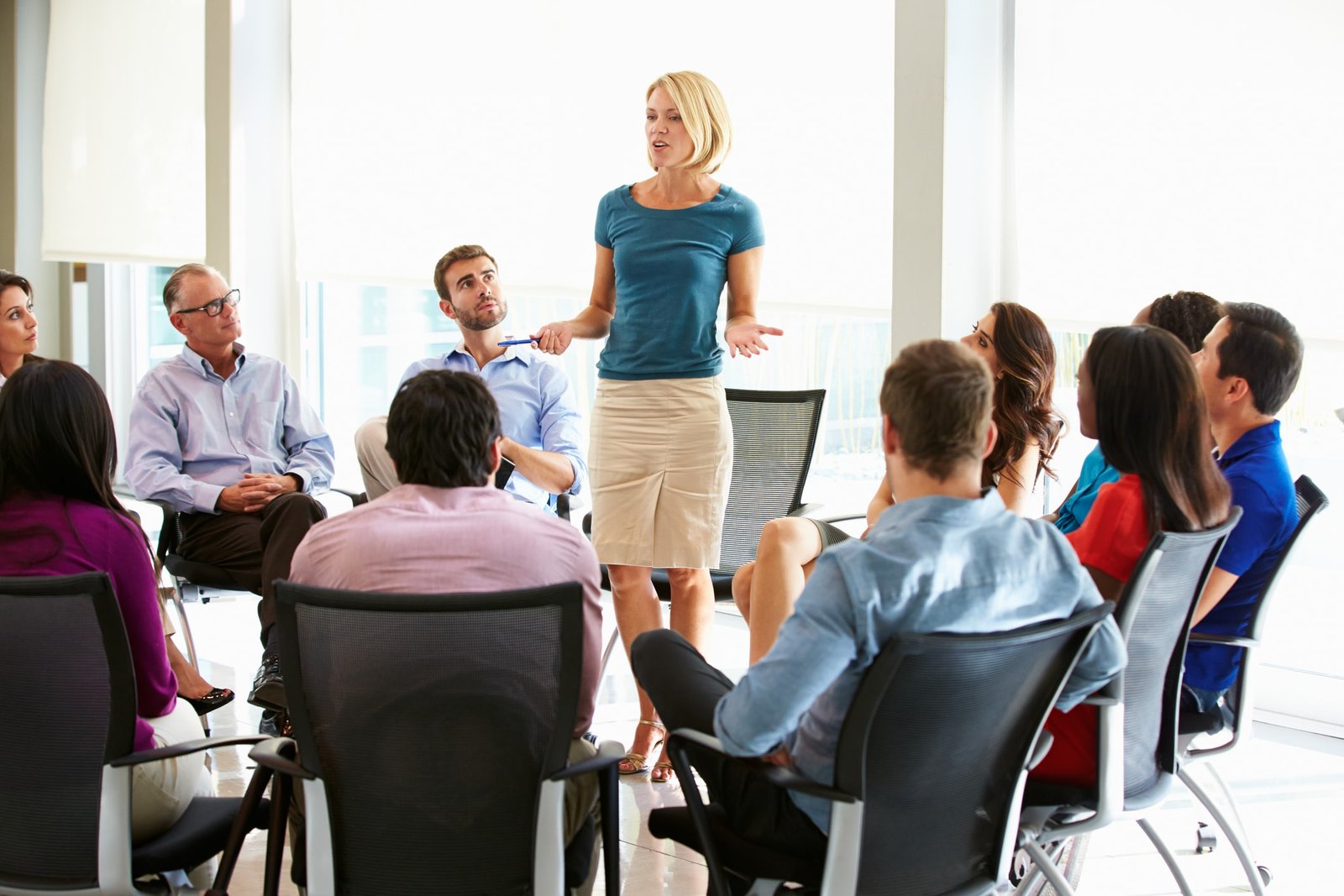 Employees completing role-based training
