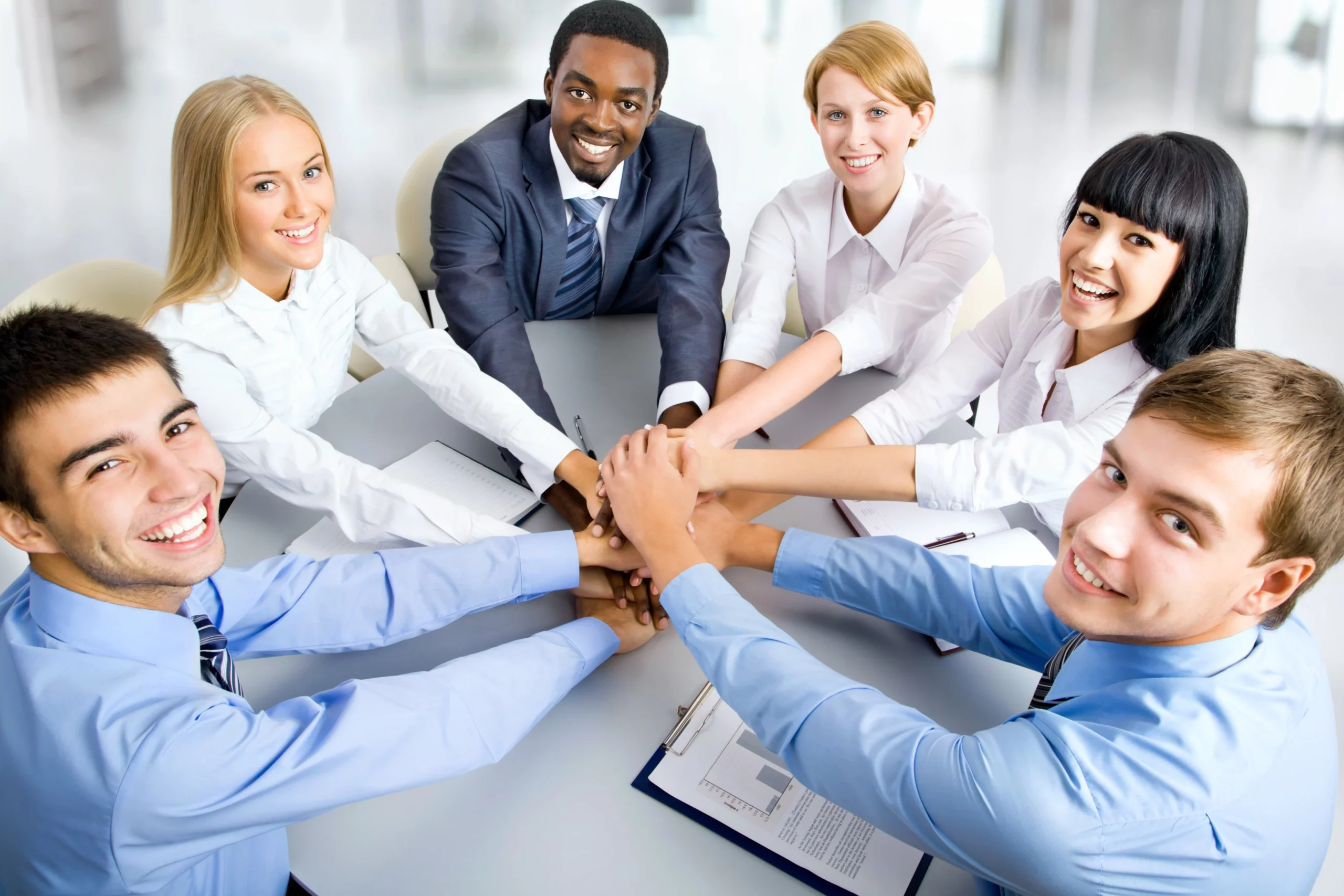 An operations team working through a training program together